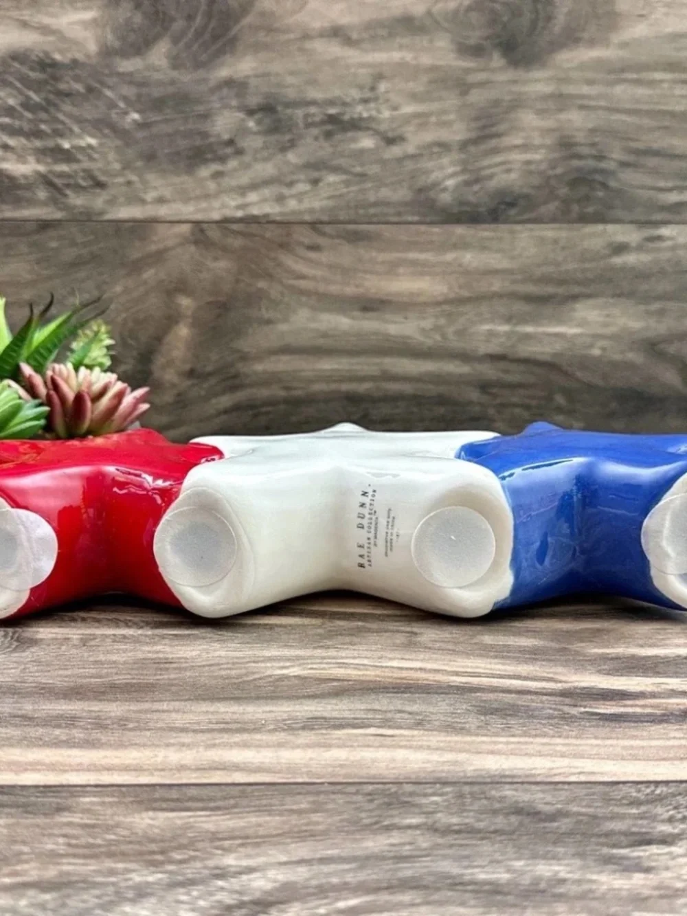 Rae Dunn Stars & Stripes Ceramic Decor Patriotic 12” Red White Blue Farmhouse
